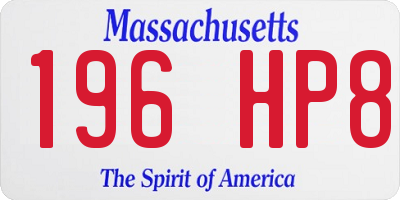 MA license plate 196HP8