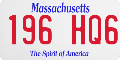 MA license plate 196HQ6