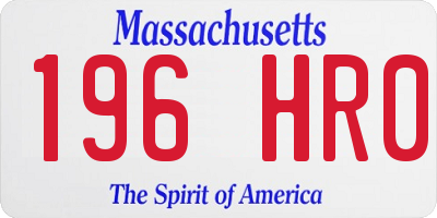 MA license plate 196HR0