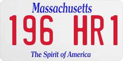 MA license plate 196HR1