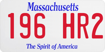 MA license plate 196HR2