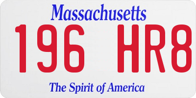 MA license plate 196HR8