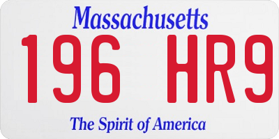 MA license plate 196HR9