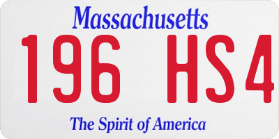 MA license plate 196HS4