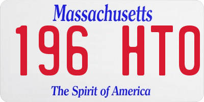 MA license plate 196HT0