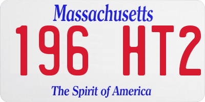 MA license plate 196HT2
