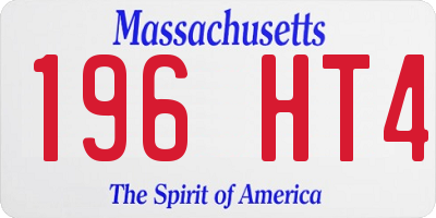 MA license plate 196HT4