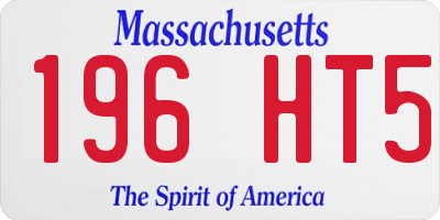 MA license plate 196HT5