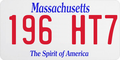 MA license plate 196HT7
