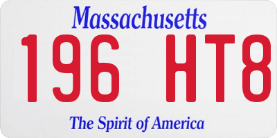 MA license plate 196HT8