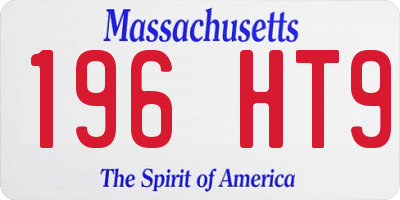 MA license plate 196HT9