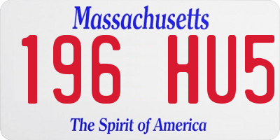 MA license plate 196HU5