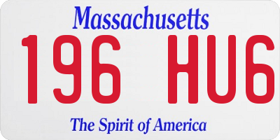 MA license plate 196HU6