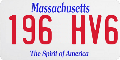 MA license plate 196HV6