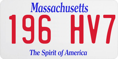 MA license plate 196HV7