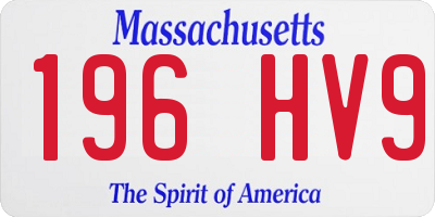 MA license plate 196HV9