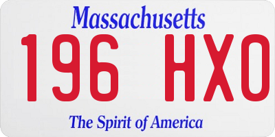 MA license plate 196HX0