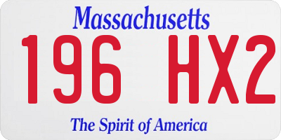 MA license plate 196HX2