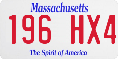 MA license plate 196HX4