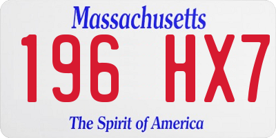 MA license plate 196HX7