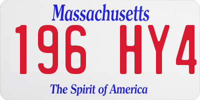 MA license plate 196HY4