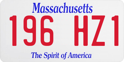 MA license plate 196HZ1