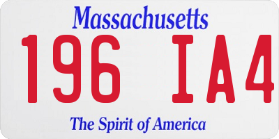 MA license plate 196IA4