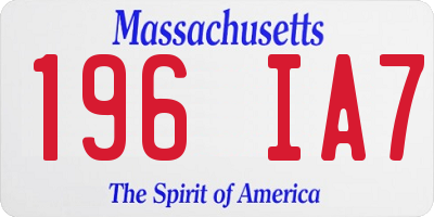 MA license plate 196IA7