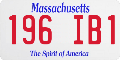 MA license plate 196IB1