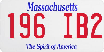 MA license plate 196IB2