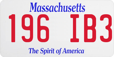 MA license plate 196IB3