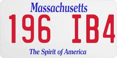 MA license plate 196IB4