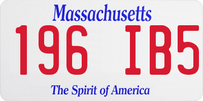 MA license plate 196IB5