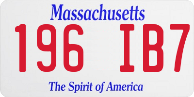 MA license plate 196IB7