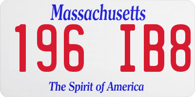 MA license plate 196IB8