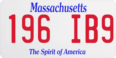 MA license plate 196IB9