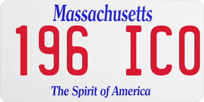 MA license plate 196IC0