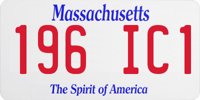 MA license plate 196IC1