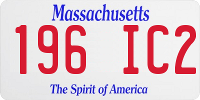 MA license plate 196IC2