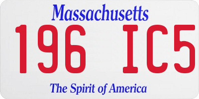 MA license plate 196IC5