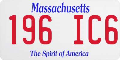 MA license plate 196IC6