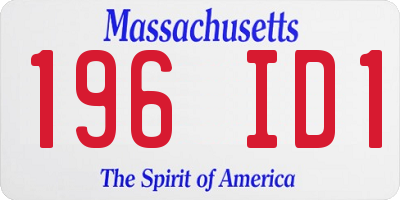 MA license plate 196ID1