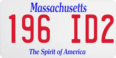 MA license plate 196ID2