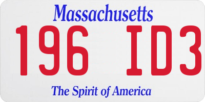 MA license plate 196ID3