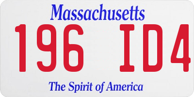 MA license plate 196ID4