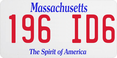 MA license plate 196ID6