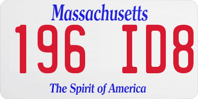 MA license plate 196ID8