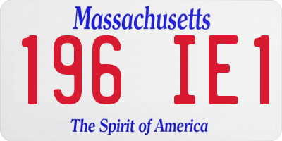 MA license plate 196IE1