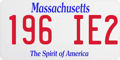 MA license plate 196IE2
