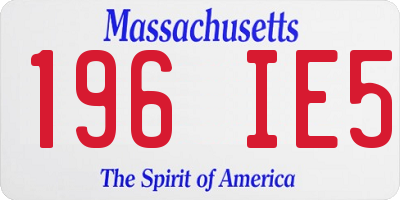 MA license plate 196IE5